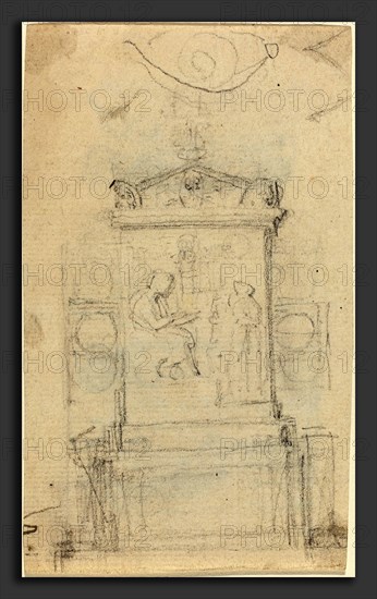John Flaxman (British, 1755 - 1826), Design for the Tomb of Dr. Joseph Warton, probably c. 1804, graphite