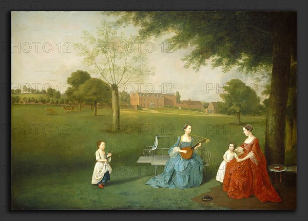Arthur Devis, Members of the Maynard Family in the Park at Waltons, British, 1712 - 1787, c. 1755-1762, oil on canvas