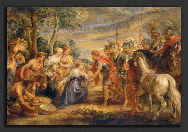 Sir Peter Paul Rubens, The Meeting of David and Abigail, Flemish, 1577 - 1640, c. 1630, oil on panel