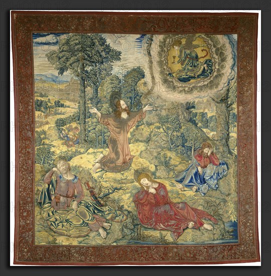 Pieter Pannemaker I after Bernard van Orley, The Garden of Gethsemane, Flemish, active c. 1517-1535, c. 1520, tapestry: undyed wool warp; spun silver, silver-gilt, and dyed silk and wool weft