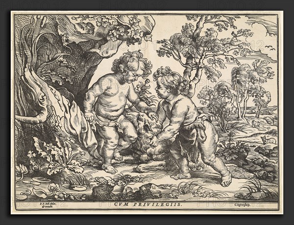 Christoffel Jegher after Sir Peter Paul Rubens, The Infant Christ and Saint John Playing with the Lamb, Flemish, 1596 - 1652-1653, woodcut