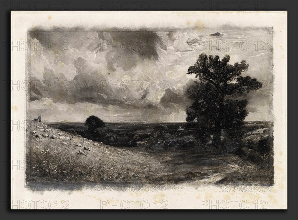 David Lucas after John Constable, Noon, British, 1802 - 1881, 1830, mezzotint on laid paper