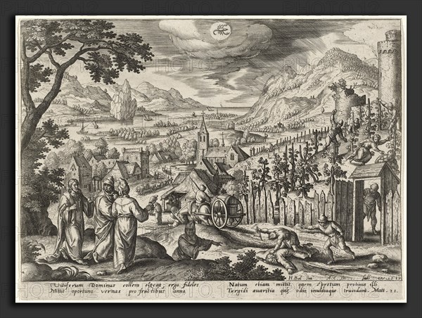 Adriaen Collaert after Hans Bol, " The Kingdom of God shall be taken from you " (Scorpio), Flemish, c. 1560 - 1618, 1585, engraving