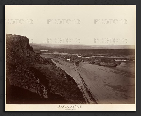 Carleton E. Watkins, Mt. Hood and the Dalles, Columbia River, American, 1829 - 1916, 1867, albumen print from collodion negative mounted on paperboard