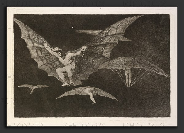 Francisco de Goya, Modo de volar (A Way of Flying), Spanish, 1746 - 1828, published 1864, etching, aquatint, and drypoint