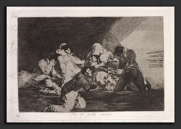 Francisco de Goya (Spanish, 1746 - 1828), No se puede mirar (One Can't Look), published 1863, etching, burnished lavis, drypoint, and burin