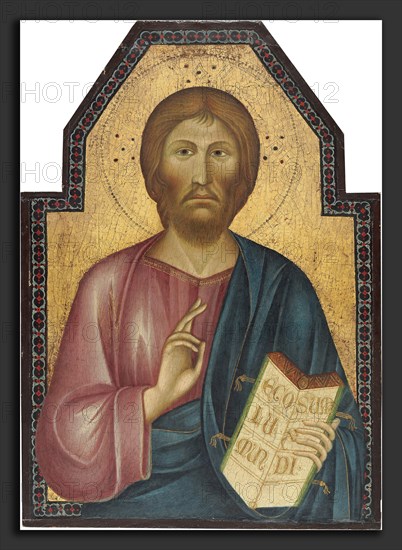 Follower of Cimabue, Christ between Saint Peter and Saint James Major [middle panel], late 13th century, tempera on panel