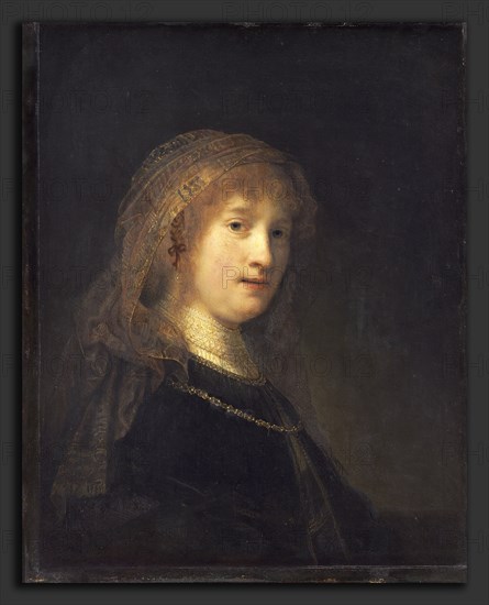 Rembrandt van Rijn (Dutch, 1606 - 1669), Saskia van Uylenburgh, the Wife of the Artist, probably begun 1634-1635 and completed 1638-1640, oil on panel