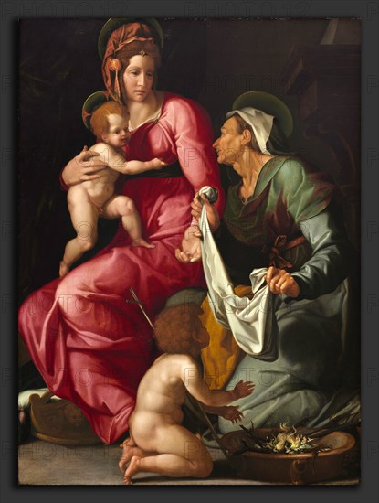 Jacopino del Conte (Italian, 1510 - 1598), Madonna and Child with Saint Elizabeth and Saint John the Baptist, c. 1535, oil on panel
