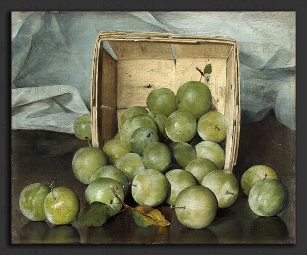 Joseph Decker (American, 1853 - 1924), Green Plums, c. 1885, oil on canvas