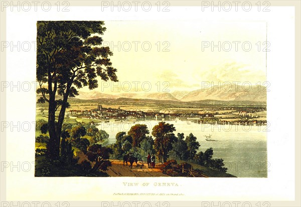 Picturesque Tour from Geneva to Milan, by way of the Simplon: View of Geneva engraved from designs by J. and J. or rather, G. and G. Lory