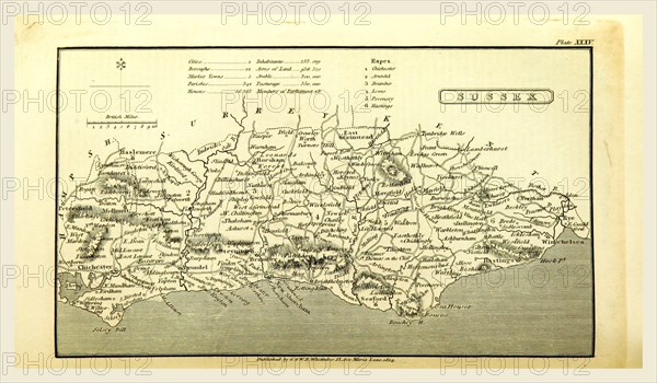 Sussex, A Topographical Dictionary, United Kingdom, UK, 1824