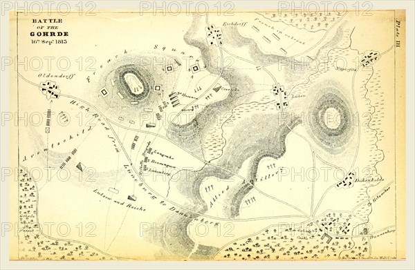 Battla of the Gohrde, 1813, 19th century engraving, History of the King's German Legion.