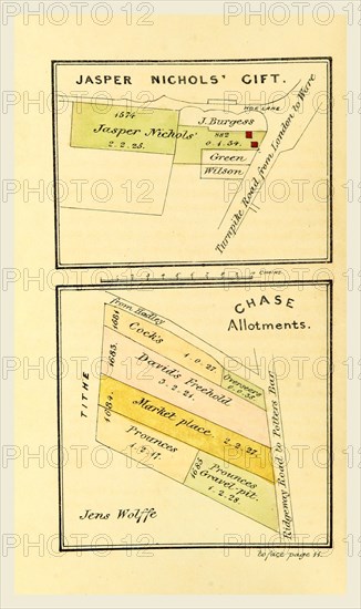 An Account of the several Charities and Estates belonging to the Parish of Enfield, Jasper Nichol's gift, 19th century engraving