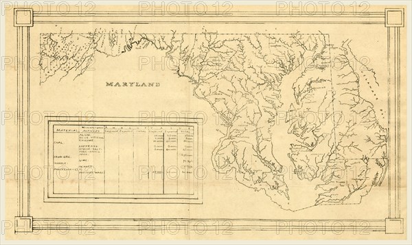 Map, Report on the projected survey of the State of Maryland, pursuant to a resolution of the General Assembly, 19th century engraving, US, America