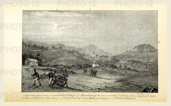 Movements of the British Legion, with strictures on the course of conduct pursued by Lieut.-General Evans, 19th century engraving