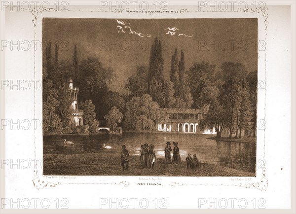 Petit Trianon, Paris and surroundings, daguerreotype, M. C. Philipon, 19th century engraving