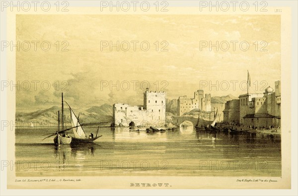 Beyrout, Narrative of the Euphrates Expedition during the years 1835-1837, 19th century engraving