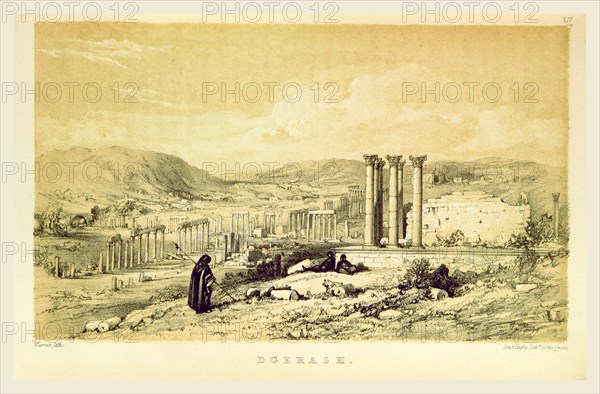 Dgerash, Narrative of the Euphrates Expedition during the years 1835-1837, 19th century engraving