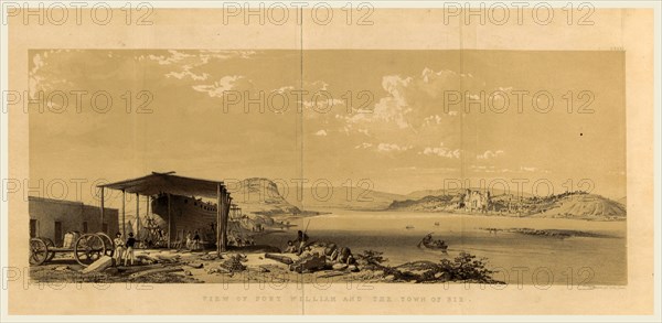 Fort William and the town of Bir, Narrative of the Euphrates Expedition carried on by Order of the British Government during the years 1835, 1836, and 1837, 19th century engraving