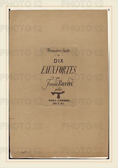 FranÃ§ois Bonvin (French, 1817-1887), PremiÃ¨re Suite de dix eaux-fortes, 1861-1871, complete portfolio of ten etchings with original wrappers and list of prints