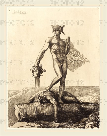 FranÃ§ois-Nicolas Chifflart, Perseus, French, 1825-1901, 1865, etching with drypoint on laid paper