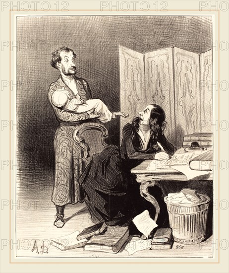 Honoré Daumier (French, 1808-1879), Emportez donc Ã§a plus loin impossible de travailler, 1844, lithograph