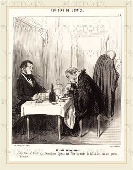 Honoré Daumier (French, 1808-1879), Au Café d'Aguesseau, 1846, lithograph