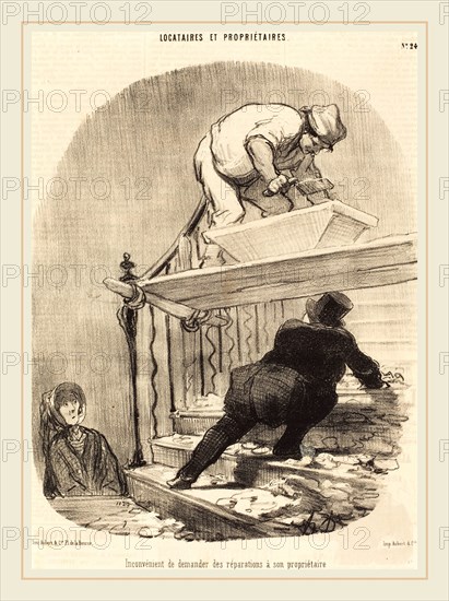 Honoré Daumier (French, 1808-1879), Inconvénient de demander des réparations, 1847, lithograph on newsprint