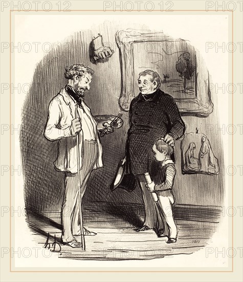 Honoré Daumier (French, 1808-1879), V'la mon petit s'il n'a pas assez de moyens, 1850, lithograph
