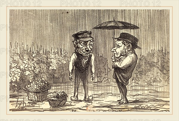 Honoré Daumier (French, 1808-1879), Faut pas s'plaindre de c'temps-la, 1864, lithograph