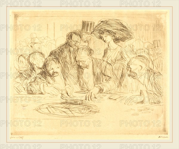 Jean-Louis Forain, At the Gambling Table (second plate), French, 1852-1931, 1909, etching