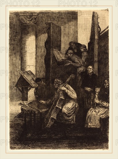 Alphonse Legros (French, 1837-1911), Choir in a Spanish Church (Le choeur d'une eglise espagnole), 1860, etching