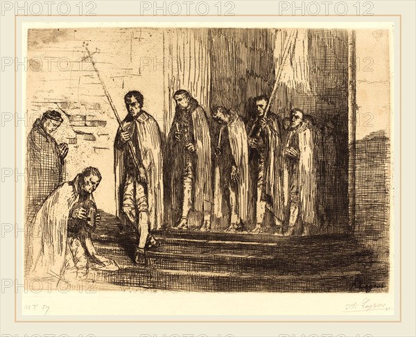 Alphonse Legros, Procession Leaving a Church (La sortie de la procession), French, 1837-1911, etching