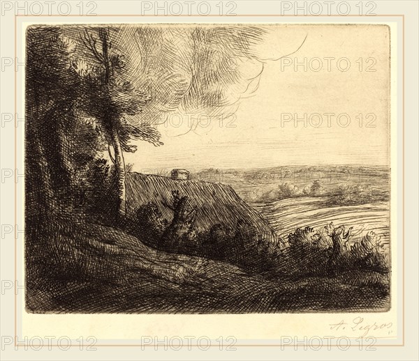 Alphonse Legros, Landscape: Road to Horville (Paysage: Chemin d'Horville), French, 1837-1911, etching