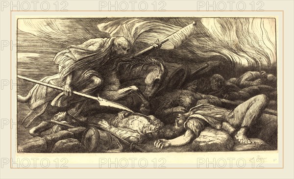 Alphonse Legros, The Triumph of Death: After the Battle (Le triomphe de la mort: Apres le combat), French, 1837-1911, etching