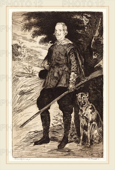 Edouard Manet after Diego VelÃ¡zquez (French, 1832-1883), Philip IV (Philippe IV), 1862, etching
