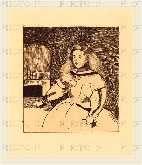 Edouard Manet after Diego VelÃ¡zquez (French, 1832-1883), The Infanta Marguerita (Infante Marguerite), 1861, etching