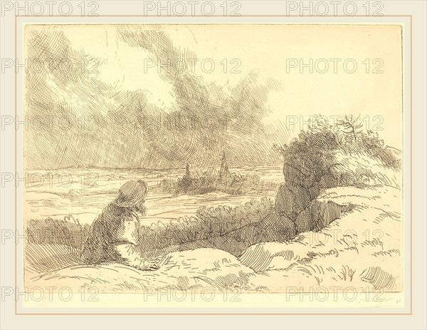 Alphonse Legros, Landscape (Paysage), French, 1837-1911, etching