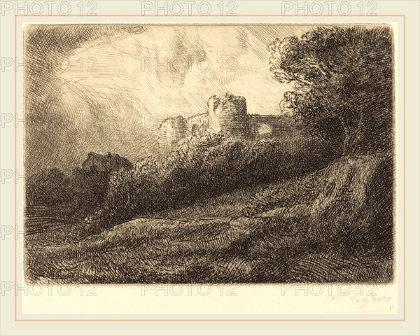 Alphonse Legros, Landscape (Paysage), French, 1837-1911, etching