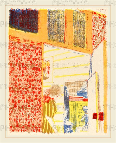 Edouard Vuillard (French, 1867-1939), Interior with Pink Wallpaper II (Interieur aux tentures roses II), c. 1896 (published 1899), color lithograph on china paper