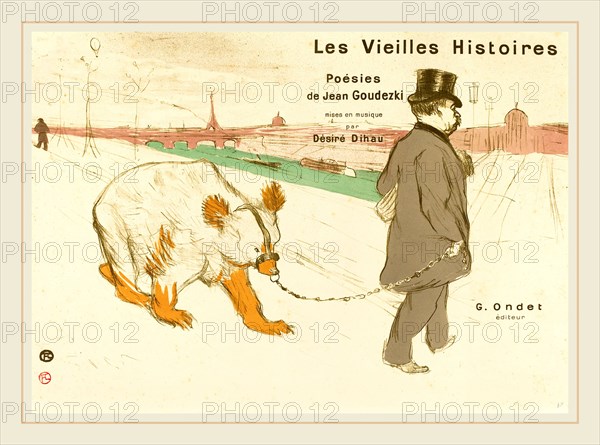 Henri de Toulouse-Lautrec (French, 1864-1901), Les Vielles Histoires (cover-frontispiece), 1893, color lithograph