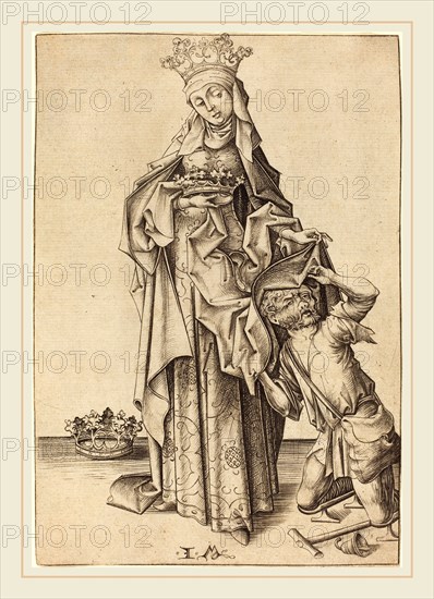 Israhel van Meckenem (German, c. 1445-1503), Saint Elizabeth of Thuringia, c. 1475-1480, engraving
