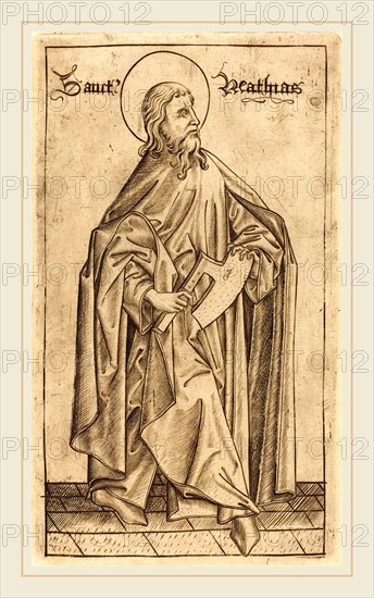Israhel van Meckenem after Master E.S. (German, c. 1445-1503), Saint Matthias, c. 1470-1480, engraving