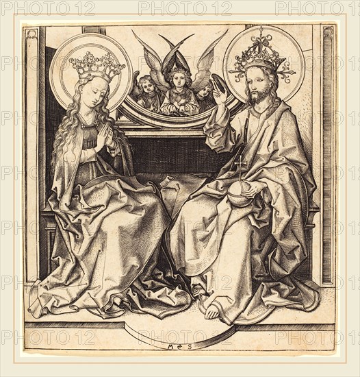 Martin Schongauer (German, c. 1450-1491), Christ Blessing the Virgin, c. 1480-1490, engraving