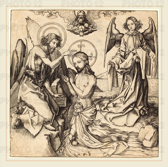 Martin Schongauer (German, c. 1450-1491), The Baptism of Christ, c. 1480-1490, engraving