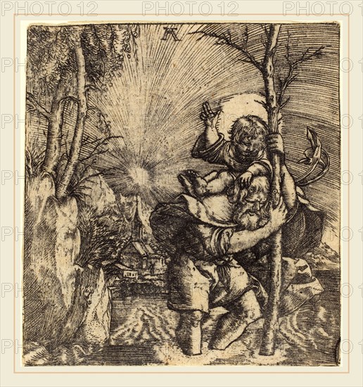 Albrecht Altdorfer (German, 1480 or before-1538), Saint Christopher, c. 1515-1520, engraving