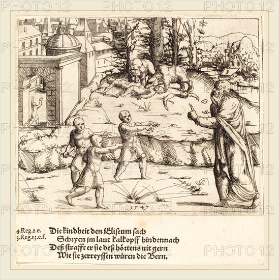 Augustin Hirschvogel (German, 1503-1553), The Murder of the Children of Bethel, 1547, etching