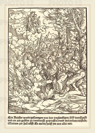 Master of the Miracles of Mariazell (German, active early 16th century), Ein Briester wardt gefanngen , c. 1503, woodcut