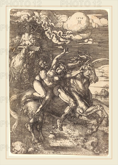 Albrecht DÃ¼rer (German, 1471-1528), Abduction on a Unicorn, 1516, etching